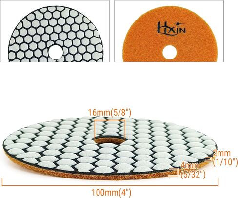 Diamond Polishing Pads 4inch 100mm 3-Steps PRO for Dry Buffing on Granite Marble Stone Concrete Tile Ceramic Floor Smoothing renovate Removing Marks with Nylon Backing (3pcs, Mixed Steps) in Saudi Arabia