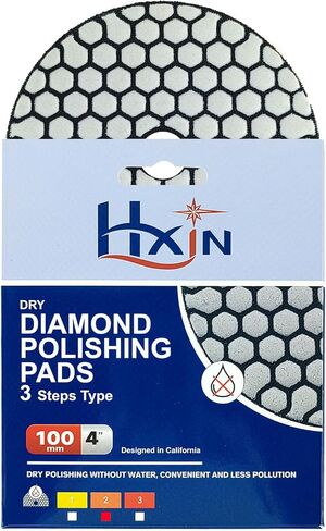 Diamond Polishing Pads 4inch 100mm 3-Steps PRO for Dry Buffing on Granite Marble Stone Concrete Tile Ceramic Floor Smoothing renovate Removing Marks with Nylon Backing (3pcs, Mixed Steps) in Saudi Arabia