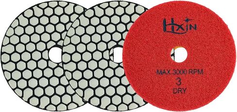 Diamond Polishing Pads 4inch 100mm 3-Steps PRO for Dry Buffing on Granite Marble Stone Concrete Tile Ceramic Floor Smoothing renovate Removing Marks with Nylon Backing (3pcs, Mixed Steps) in Saudi Arabia