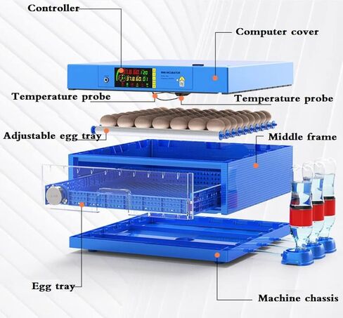 128 Eggs Automatic Egg Incubator, LED High-Efficiency Automatic Egg Turning & Temperature Control, Automatic Ventilation Egg Incubators for Hatching Chicken Duck Goose Birds (128 Egg) in Saudi Arabia