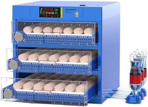 128 Eggs Automatic Egg Incubator, LED High-Efficiency Automatic Egg Turning & Temperature Control, Automatic Ventilation Egg Incubators for Hatching Chicken Duck Goose Birds (128 Egg) in Saudi Arabia