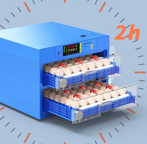128 Eggs Automatic Egg Incubator, LED High-Efficiency Automatic Egg Turning & Temperature Control, Automatic Ventilation Egg Incubators for Hatching Chicken Duck Goose Birds (128 Egg) in Saudi Arabia