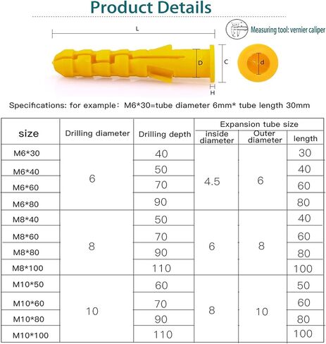 Drywall Anchors and Screws, 260pcs(130set) Plastic Wall Anchors,Flat Head Screws kit, 5 Size Ribbed Anchors, Self-Tapping Screws assortment kit for Hanging,Household,Christmas Decor in Saudi Arabia