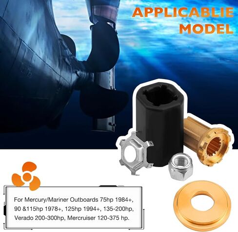 HQPASFY Flo-Torq II Hub Kit 835257Q1 Compatible with Mercury Outboard Boat 60-300 HP， Mariner Mercruiser Alpha Bravo One Drives Replace# 835257K1 835257A1 in Saudi Arabia