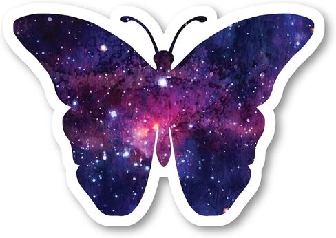 Butterfly Sticker Galaxy Stickers - 3 Pack - Set of 2.5, 3 and 4 Inch Vinyl Laptop Stickers - for Laptop, Phone, Water Bottle, Car & More Decal (3 Pack) S1243-3Pack in Saudi Arabia