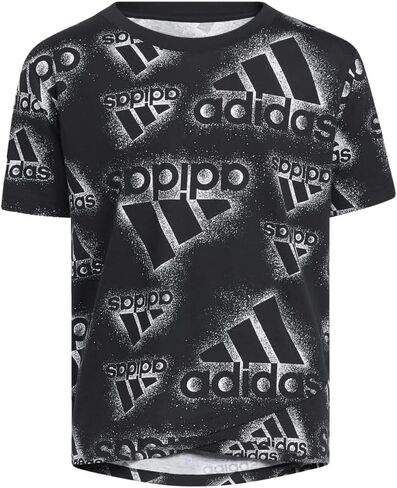 adidas Crossover Allover Print Tee Kids', Black, Size L in Saudi Arabia