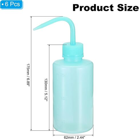 PATIKIL 150ml Wash Bottle, 6pcs Plastic Squeeze Bottle Narrow Mouth Bottle Watering Tools for Lab Cleaning Washing Irrigation Liquid Storage, Clear in Saudi Arabia