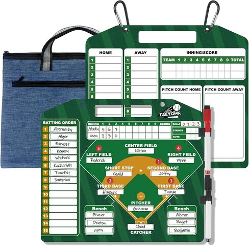 لوحة تشكيلة البيسبول المغناطيسية للمخبأ، لوحة تشكيلة البيسبول مع 30 قطعة من البطاقات، تدريب البيسبول الجاف المتين على الوجهين واسع مع حقيبة يد مقاومة للماء، ملحقات تدريب البيسبول in Kuwait