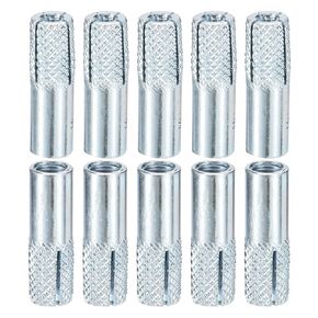 M6 x 25mm Drop-in Anchors - 20 Pack - Good for Dry Walls Hollow Bricks Plaster - Carbon Steel Sleeve Anchors Tool Expansion Anchors - Silver