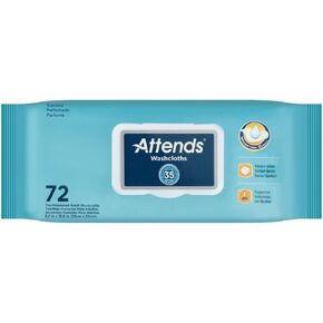 Attends Attends Pre-Moistened Washcloths Convenience Pack 8"X11" - 12-Pack - Model wccp1000