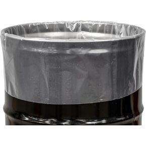 55 Gallon Drum Liner, 6 Mil, 50-Count Roll, Heavy Duty, Leak-Proof, Spill-Proof, Food Grade, Clear