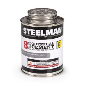 Steelman Chemical Vulcanizing Cement for Rubber Tire and Tube Repairs - 8oz. Fast-Drying, Contains Vulcanization Accelerators, Suitable for Chemical or Heat Vulcanization