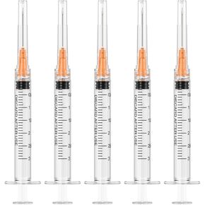 30 Pack 3ml Disposable Syringe with 23Ga 1.0 Inch Needle, Luer Lock Syringes, Individually Wrapped Lab Supplies