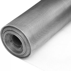 fowong 304 Stainless Steel Woven Wire Mesh 47"x10ft Flexible 20x22 Mesh Screen Woven Vent Mesh Roll for Air Ventilation Door Window Filter Construction Net Natural color