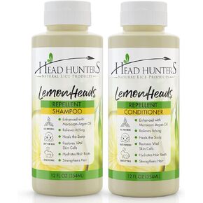 Head Hunters Lemon Heads Natural Conditioner - Daily Repellent for Kids and Adults - Non-Toxic, Extremely Effective Lice Prevention Without Chemicals - 12 Oz