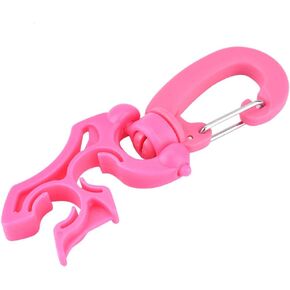 Keenso Scuba Diving Clip, Scuba Diving Double BCD Hose Holder Clip Regulator Retainer Buckle Hook for Dive Snorkeling(Pink)