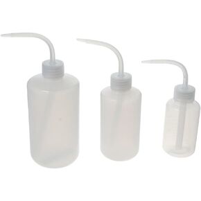 3Pcs Tattoo Bottle, 150/250/500ml Portable Plastic Wash Bottles, 5.1/8.5/17oz Lab Squeeze Bottle for Wash Tattoo, Watering Irrigation, White