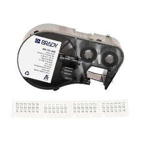 Brady Authentic (M4-131-499) Aggressive Adhesive Multi-Purpose Nylon Labels 0.5"H x 1"W Black on White, 180 Labels. for use with The BMP41, BMP51, and M511 Label Printers