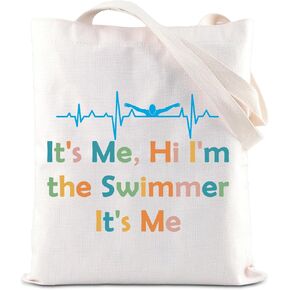 Swimming Cosmetic Bag It's Me Hi I'm The Swimmer Gift Swim Team Makeup Pouch Swimming Lover Gift Travel Zipper Pouch (Swimmer Tote)