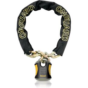 Onguard Beast 4' Chain Lock with X2 Padlock (Black, 110 cm x 12 mm)