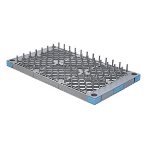 FSE Quantum QPDR2 Millenia Pronged Drying Rack Section, 12"W x 24"D, 2.5" spacing Between prongs, Made of Heavy Duty Polypropylene, Gray Finish