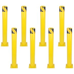 Safety Bollards Post, 36Inch Height, 4.5Inch Diameter Bollard Post, 8 Packs, Yellow Pipe Bolt Down Bollard, Parking Pole for Warehouse, Parking Lot, Street