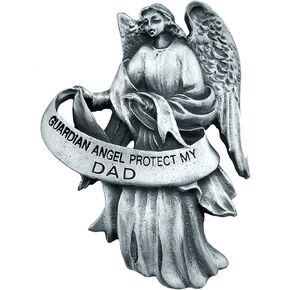 Pewter Guardian Angel Visor Clip, 2 1/2 Inch - Protect My Granddaughter