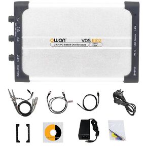 OWON VDS6104 USB PC Virtual Oscilloscope 4 Channel 100 MHz 1Gsa/s 8bits ADC Portable Type-C Digital USB Oscilloscopes PC oscilloscope,Standard SCPI protocol supported, LabVIEW supported.