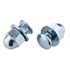 6mm Cable Anchor Bolts with Nuts and Washers for Side Pull, Cantilever and Center Pull Brake Calipers, Premium Quality, Made in Taiwan, Set of 2, Silver