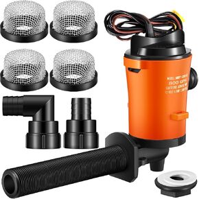 مضخة Livewell للقارب مع 4 مصفاة شبكية من الفولاذ المقاوم للصدأ مقاس 3/4 بوصة، مضخة مهوية 12 فولت 800 جيجا في الساعة لخرطوشة Livewell الغاطسة in Kuwait