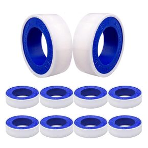BetterJonny 10 Rolls Teflon Tape, 12mmx10m PTFE Pipe Sealant Seal Tape Industrial Thread Seal Tapes Plumbing Waterproof Seal Tape for Shower Head,Water Pipe Sealing Tape,Thread Seal（White）