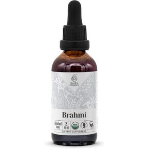Brahmi USDA Organic | Alcohol-Free Extract, Organic Herbal Drops, Supplement | Tincture Made from 100% Certified Organic Brahmi (Bacopa Monnieri) Dried Herb 2 oz
