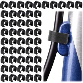 50pcs Bike Cable Clips Plastic Bicycle C Clamps Bicycle Brake Cable Housing Hose Guide Clamps Derailleur Shifter Housing Fixing Holder Buckle Fixed Clips for MTB Bike Road Bicycle