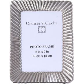 Cruiser’s Caché | Verona 4"x6" Picture Frame l Cast Aluminum | Silver Nickle Finish