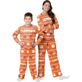 FOCO Kids' NCAA College Team Ugly Pattern Matching Set Family Holiday Pajamas