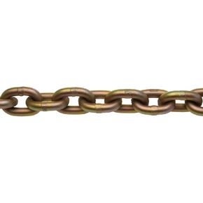 Campbell 0510526 System 7 Grade 70 Carbon Steel Transport Chain in Square Pail, Yellow Chromate, 5/16" Trade, 0.34" Diameter, 50' Length, 4700 lbs Load Capacity
