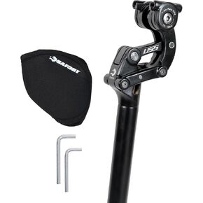 Safort USS Suspension Seatpost with Cover, Diameter: 27.2mm / 30.9mm / 31.6mm, for E-Bikes, Gravel Bike, Road Bike, Hybrid Bike, 365mm