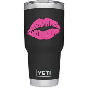 Kissy Lips decal. Makes a hot statement! Great for car and truck windows, Macbook laptops, iPad tablets, iPhone cell phones and more! (hot pink, 3")