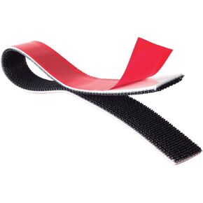 VELCRO® Brand ALFA-LOK™ Reclosable Fastener with Snap-Lock Technology, Black, 1" W x 12’ Not Mated (6’ Mated) with SilverTape General Purpose Adhesive