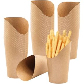 50 قطعة من حامل البطاطس المقلية، أكواب ورقية للفحم بسعة 12 أونصة، صناديق فشار ورقية للوافل، أكواب للقلي الفرنسي للاستعمال مرة واحدة، مستلزمات خبز الحفلات in Kuwait