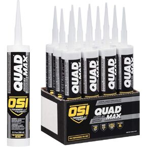 OSI Sealants 1868684 12 Pack 9.5 oz Quad Max Window, Door and Siding Sealant, White