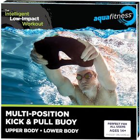 AQUA Fitness, 3-in-1 Combo Pull-Kick-Swim Kickboard, EVA Foam Swim Training Device, Adults