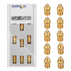 MK8 Nozzles 3D Printer Brass Nozzles Kit 0.4mm 0.6mm 0.8mm with Storage Box for Ender 3, Ender 5, CR-10, Elegoo Neptune 3, Sovol SV06 and More, Pack of 10