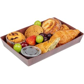 Restaurantware Matsuri Vision 8 x 5 x 1.5 Inch Medium Sushi Trays 100 Greaseproof Sushi Packaging Boxes - Lids Sold Separately Disposable Kraft Paper Sushi Containers For Entrees Or Desserts