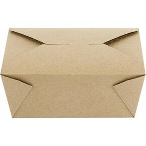 To Go Food Containers 50 Pack - Kraft Microwavable Folded Paper 45 oz Take-Out Container - Meal Prep, and Catering with Lids - Disposable, Freezer Safe - Restaurant, Home Pastry and Packaging Supplies