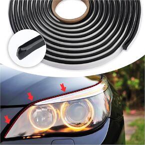 13FT Car Headlight Sealant Butyl Tape,Butyl Rubber Sealant Blocks Dust Water Noise,Universal Butyl Sealant Tape Car Accessories for Car Headlights Taillights Windshield Doors