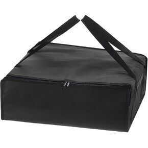 uxcell Insulated Pizza Bag, 1Pcs 24x24x14 Inches - Non-woven Fabrics Grocery Bag, Food Carrier Transfer Cooler Bag for Cake Cookies Pizza Party (Black)