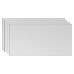 uxcell Aluminum Sheet, 4 Pcs 300mm x 150mm x 0.5mm Thickness Square 5052 Aluminum Plate for Industrial, Silver Tone
