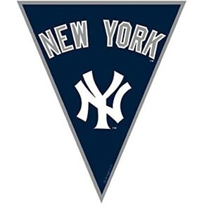 New York Yankees MLB Blue & White Plastic Pennant Banner - 12' (Pack Of 1) - Perfect For Game Day & Baseball Fans