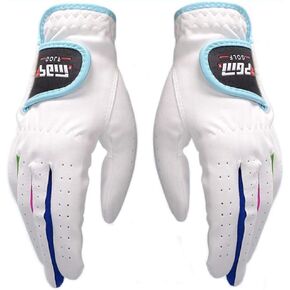 PGM Kids Youth Junior Toddler Boys Girls Golf Gloves Microfiber Synthetic Gloves for Left Hand Right Hand Golf Gloves Extra Value 1 Pair White Pink Age 2-10
